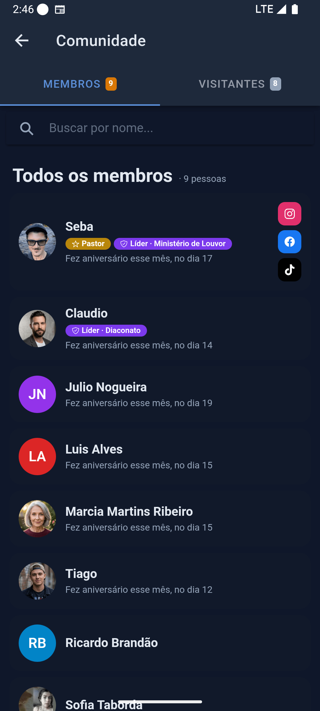 Membros da igreja